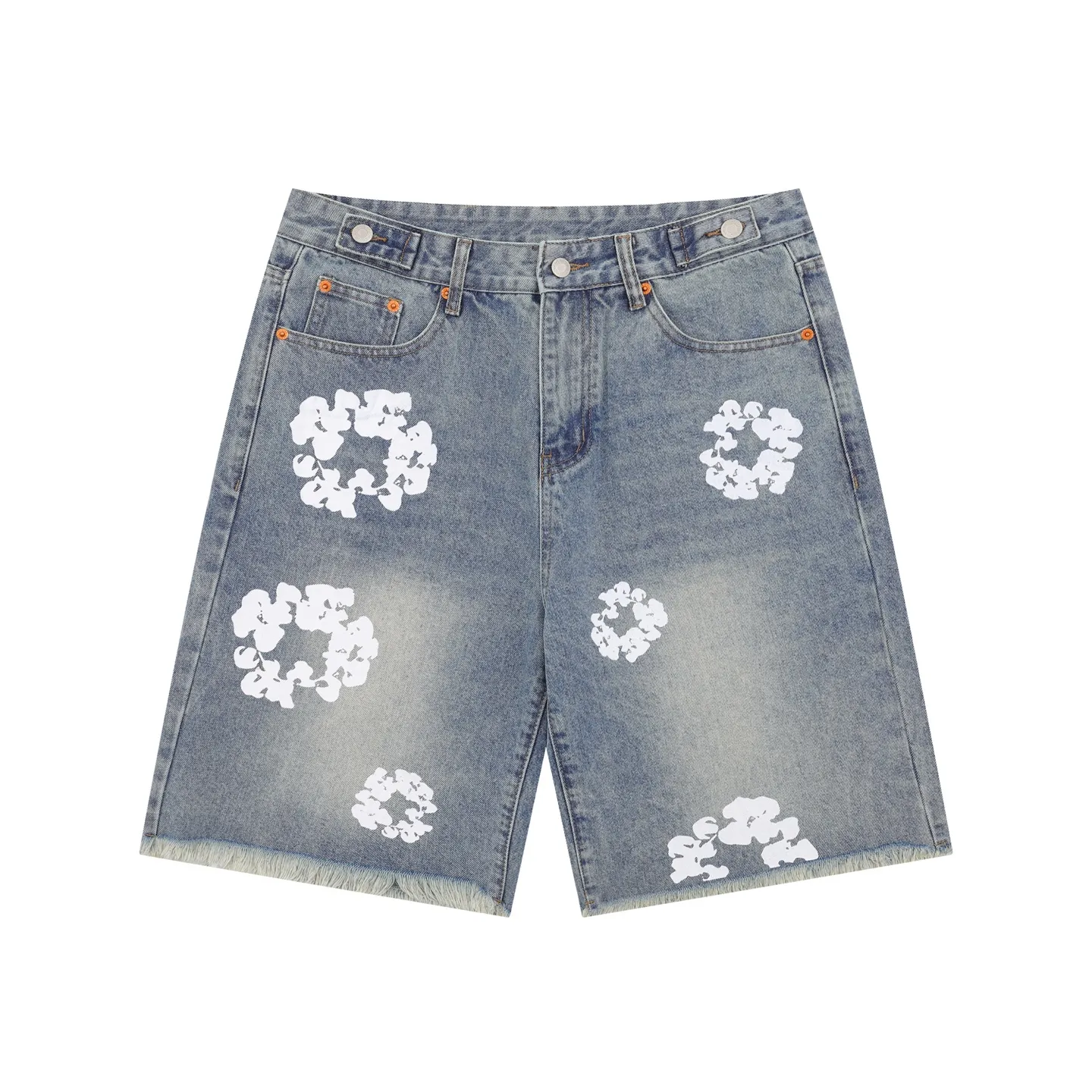 D115# P160 Denim Tears Kapok printed high-quality denim shorts. The official website has the most complete version and color matching, 6 colors! ! !  color: dark blue, light blue, retro blue, denim blue, black, white size: 30 32 34 36